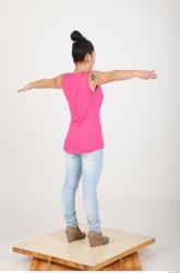 Whole Body Woman T poses Asian Casual Slim Studio photo references